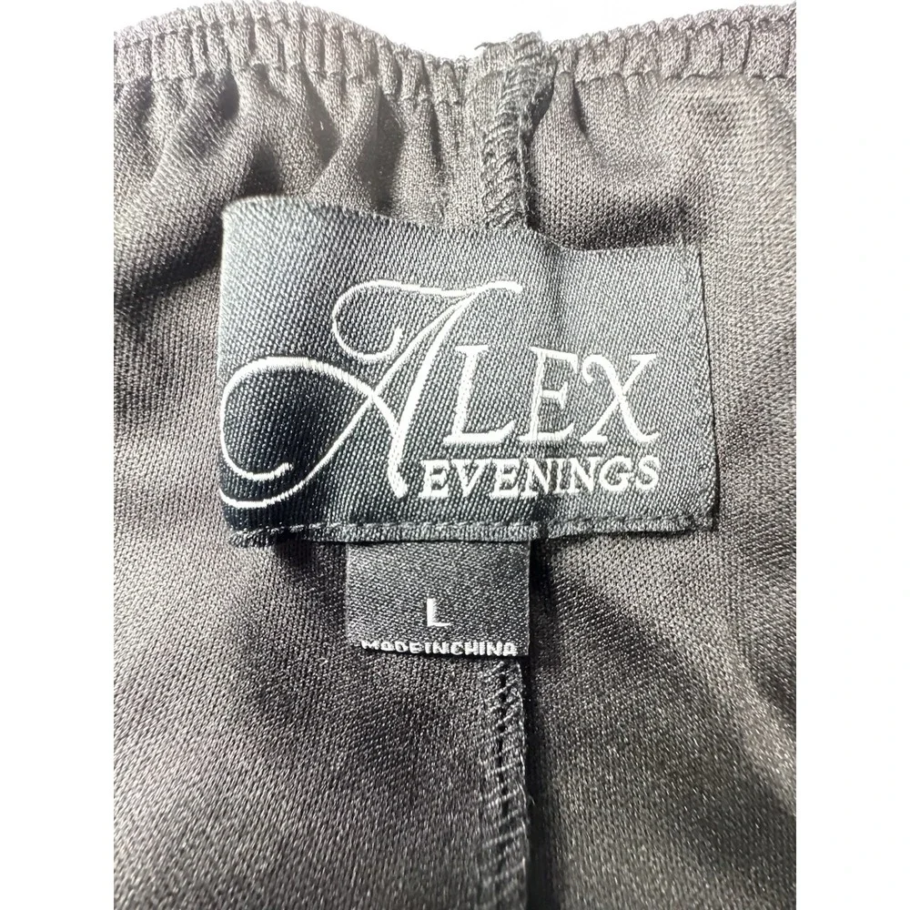Alex Evenings NEW‎ Sheer Wide-Leg Crop Pants Large Mesh Black event wedding - Picture 4 of 5